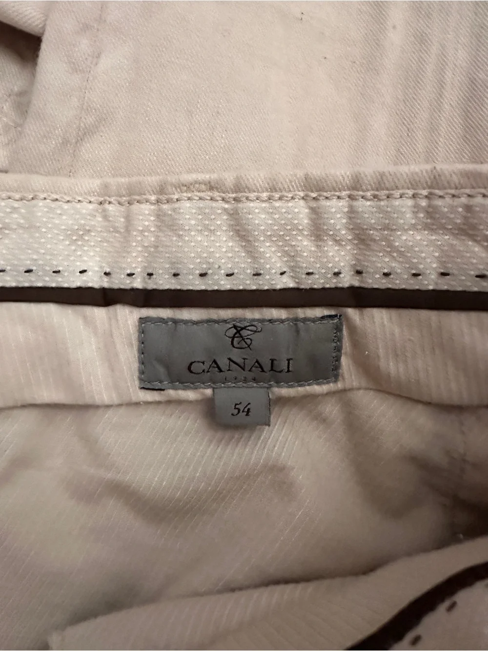 NEW Canali Men's Khaki Pants Metropolitan Fit Size 54 EU/ 36 US Made in Italy